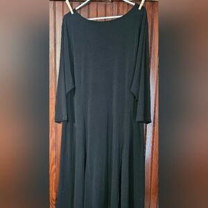 Susan Graver Black Dolman Sleeve A-Line Dress